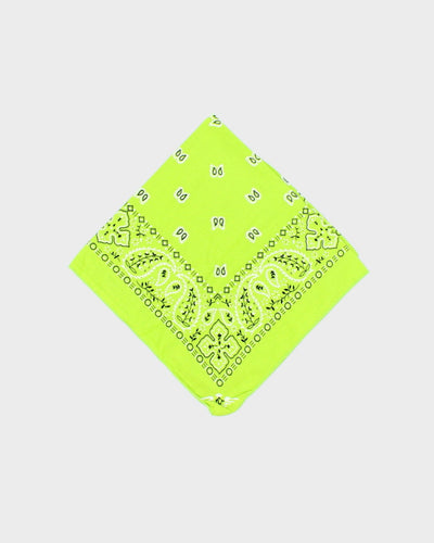 Lime Green Paisley Pattern Bandana