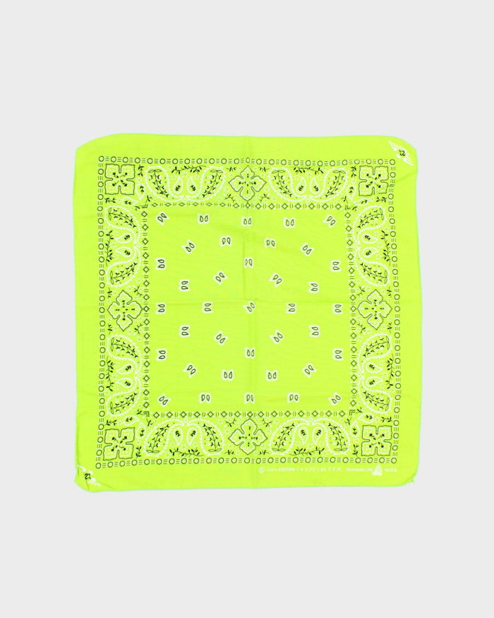 Lime Green Paisley Pattern Bandana