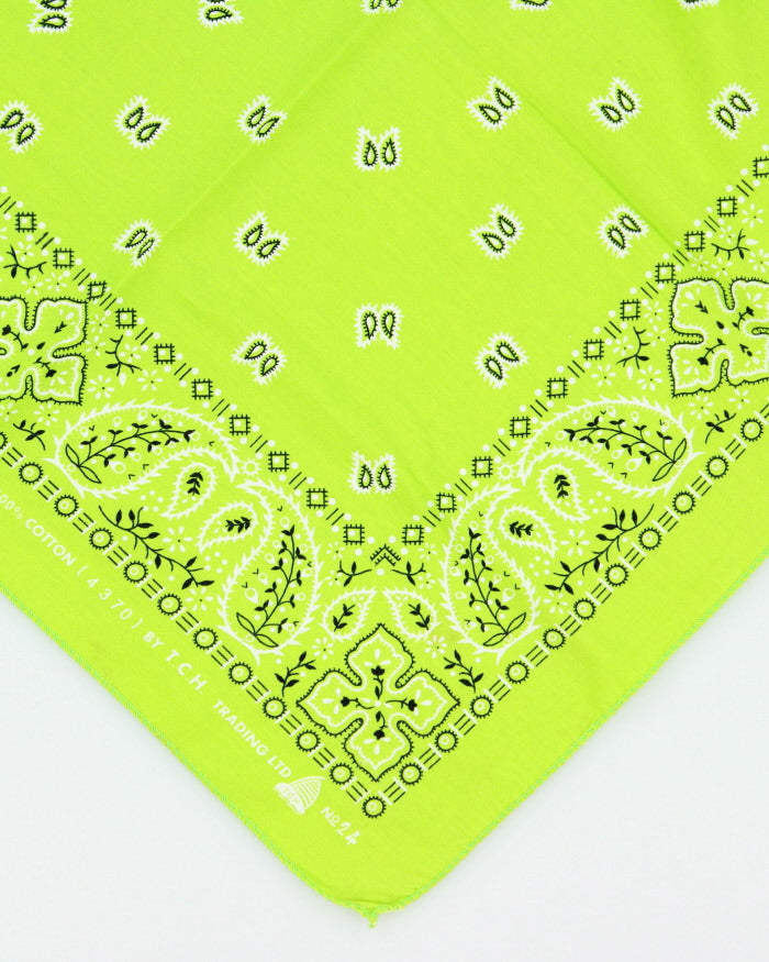 Lime Green Paisley Pattern Bandana