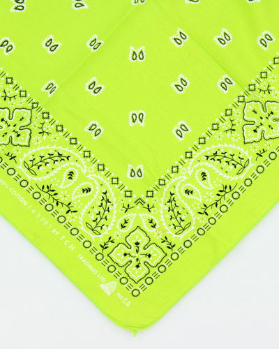 Lime Green Paisley Pattern Bandana