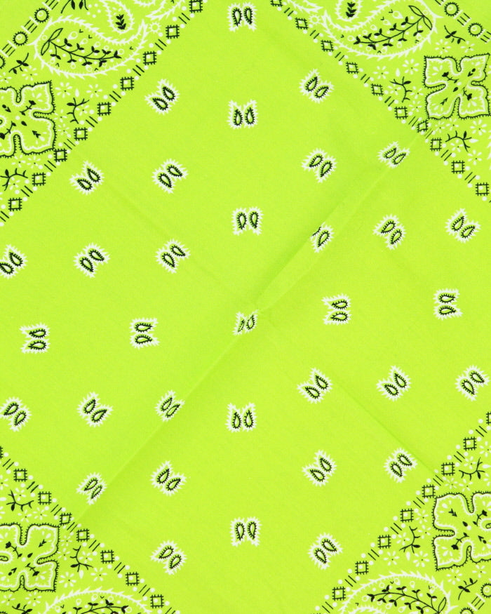 Lime Green Paisley Pattern Bandana