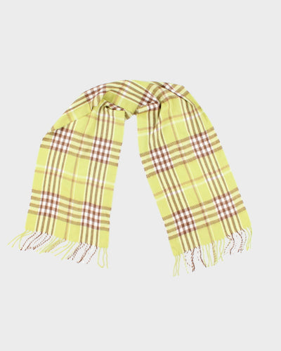 Vintage Green Checked Cashmere Scarf