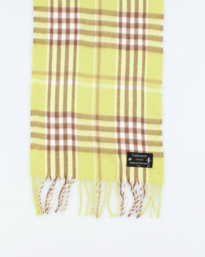 Vintage Green Checked Cashmere Scarf