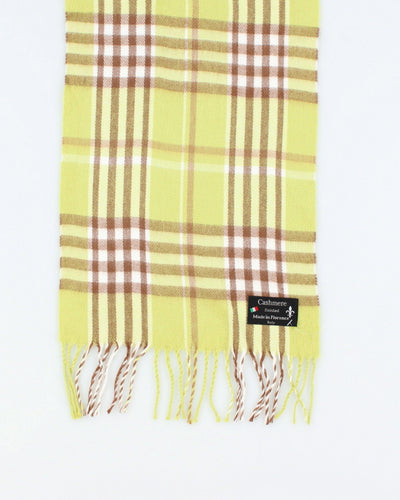 Vintage Green Checked Cashmere Scarf