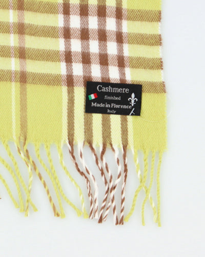 Vintage Green Checked Cashmere Scarf