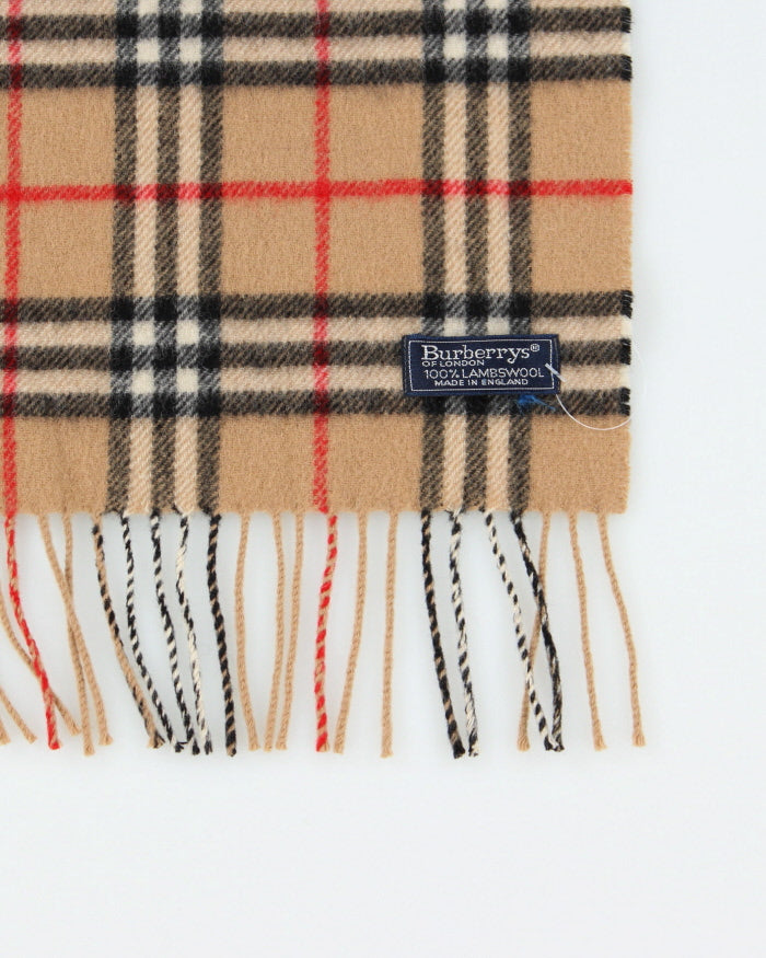 Vintage Burberry Nova Check Wool Scarf