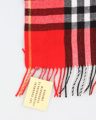 Deadstock Sky Cashmere Checked Scarf