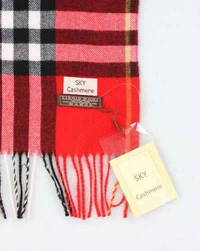 Deadstock Sky Cashmere Checked Scarf