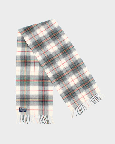 Vintage Checked Wool & Angora Scarf