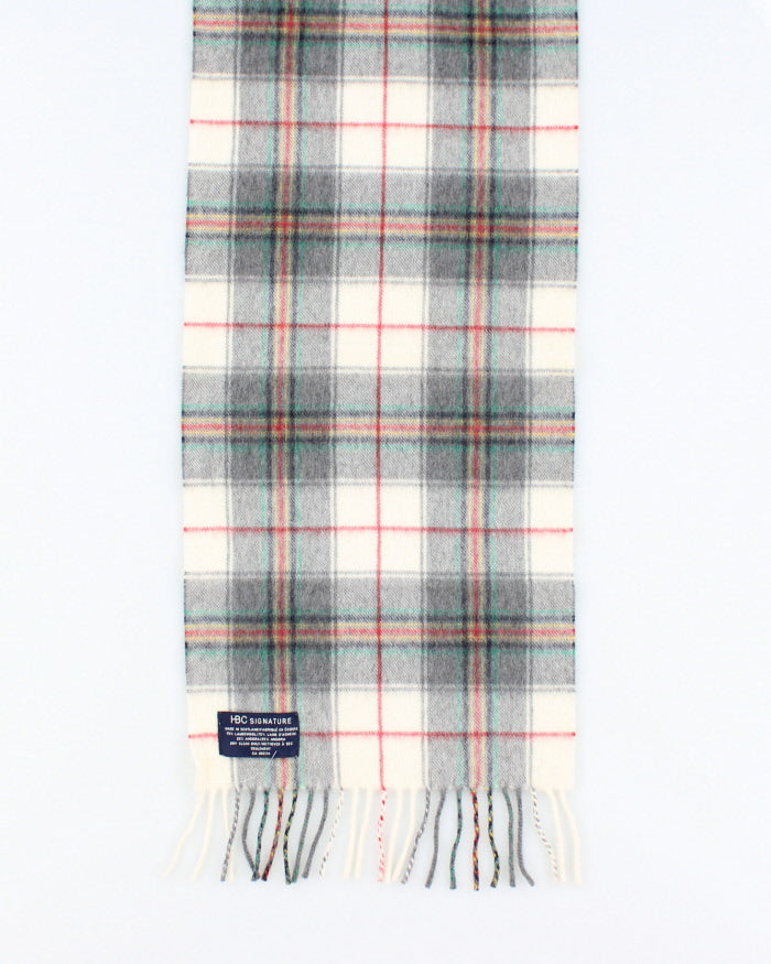 Vintage Checked Wool & Angora Scarf