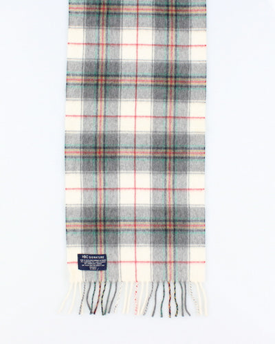 Vintage Checked Wool & Angora Scarf