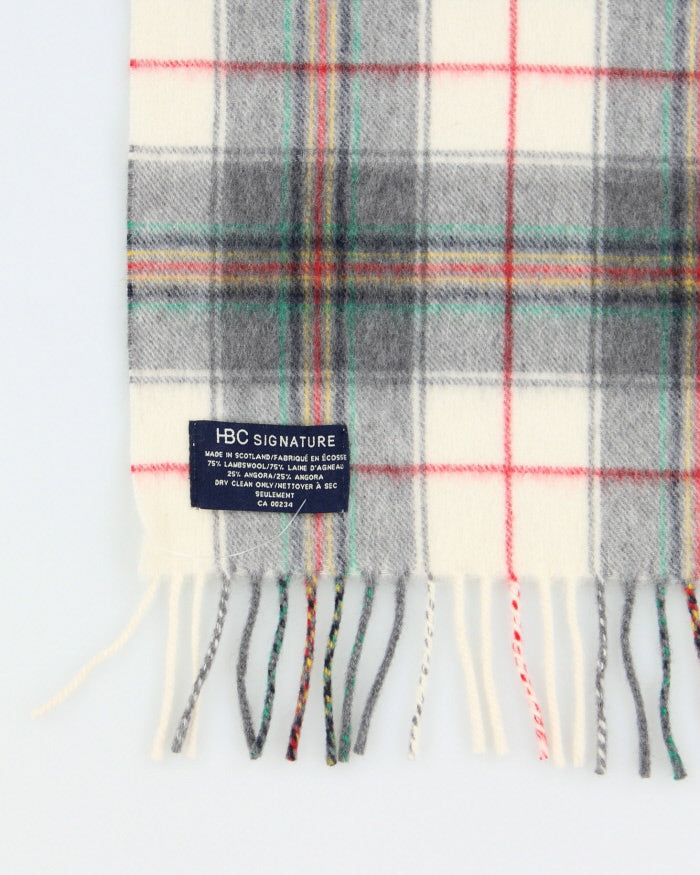 Vintage Checked Wool &amp; Angora Scarf