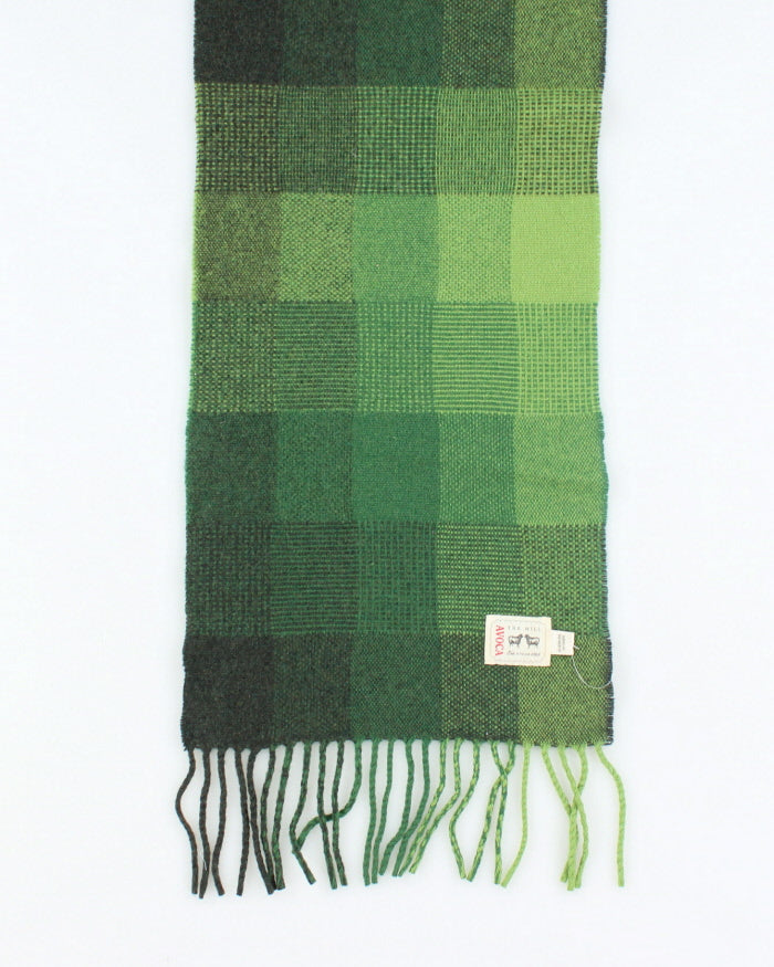 Vintage Avoca Green Cashmere & Wool Scarf