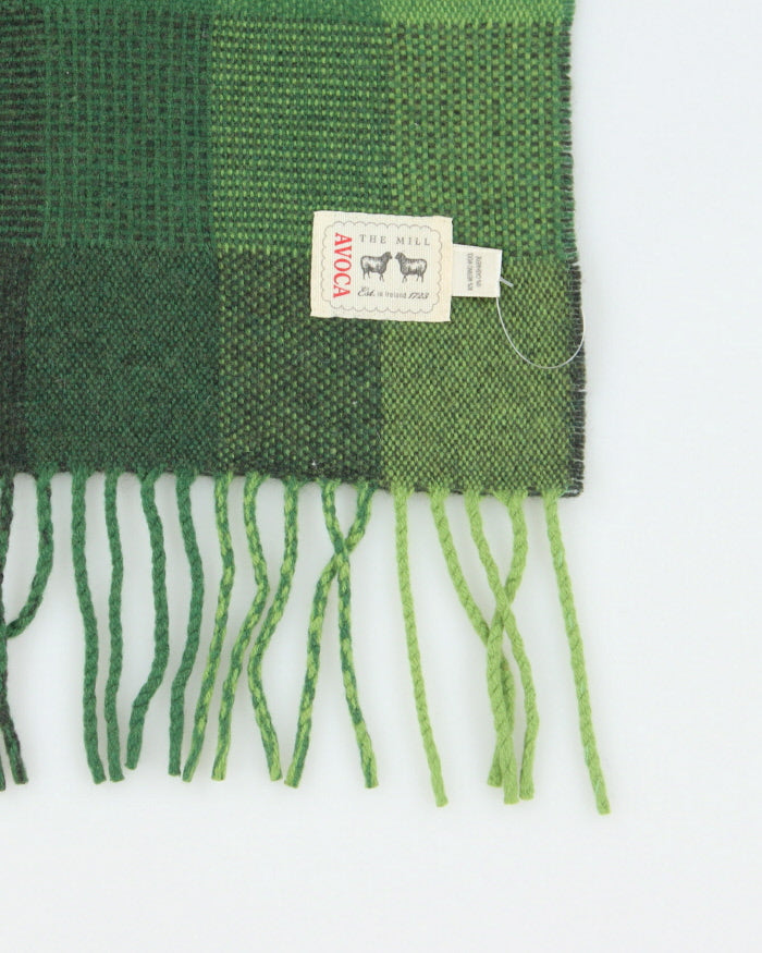 Vintage Avoca Green Cashmere & Wool Scarf