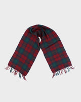 Vintage Red &amp; Green Wool Checked Scarf