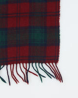 Vintage Red &amp; Green Wool Checked Scarf