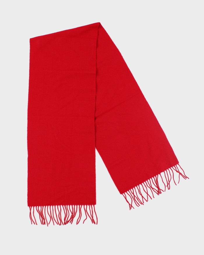 Vintage Enzo Mantovani Red Wool &amp; Cashmere Scarf