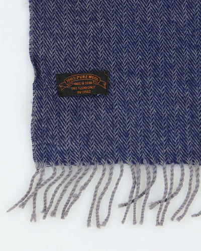 Vintage Blue Wool Scarf