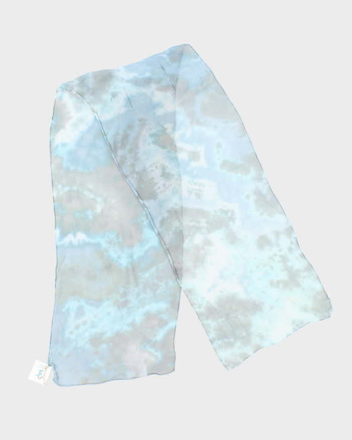 Handmade Blue Sheer Silk Scarf