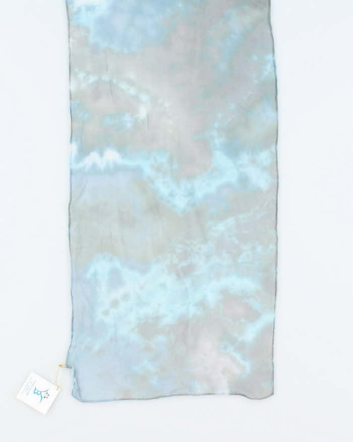 Handmade Blue Sheer Silk Scarf