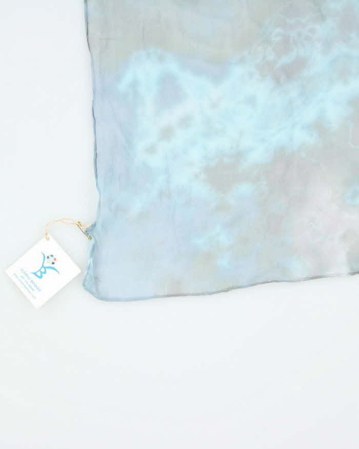 Handmade Blue Sheer Silk Scarf