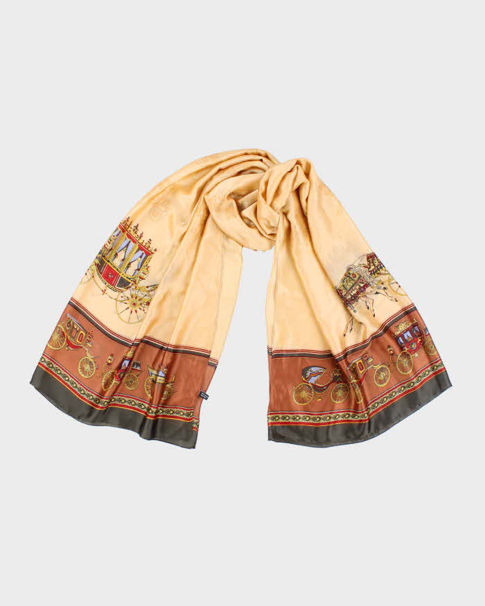 Vintage Brown Silk Shawl Scarf