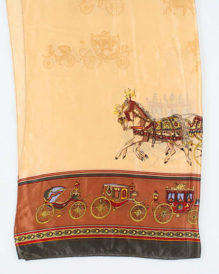 Vintage Brown Silk Shawl Scarf