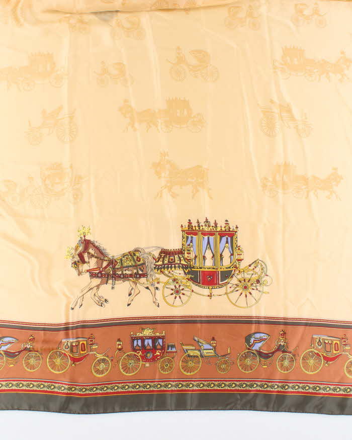 Vintage Brown Silk Shawl Scarf