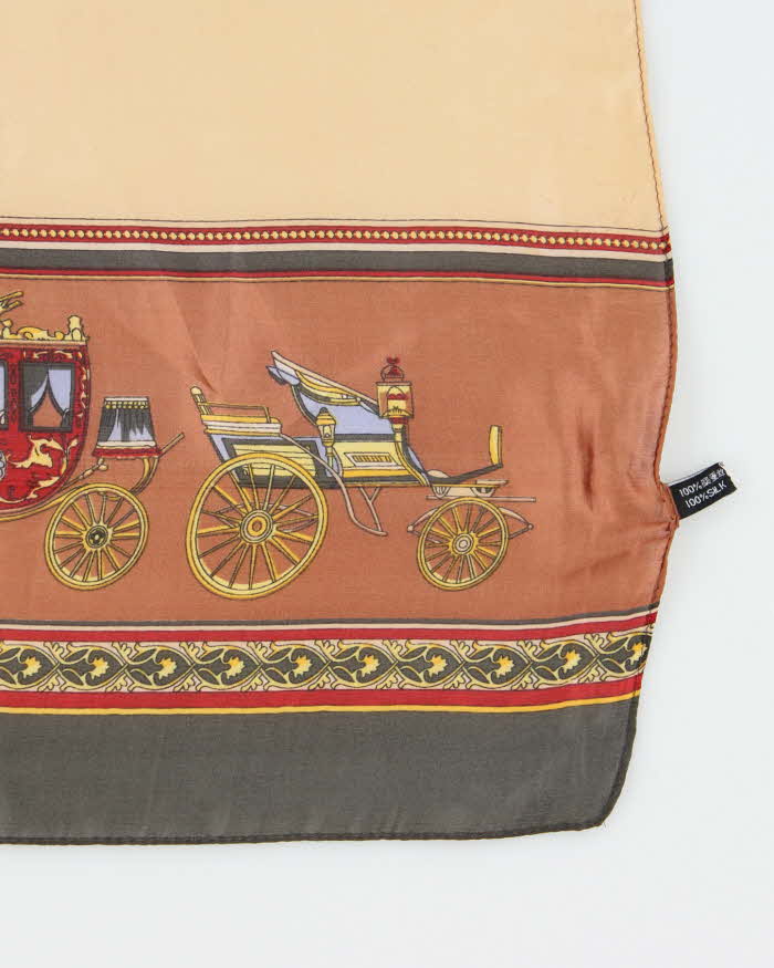 Vintage Brown Silk Shawl Scarf