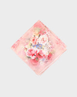 Vintage Pink Floral Silk Scarf