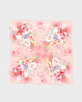 Vintage Pink Floral Silk Scarf
