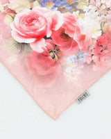 Vintage Pink Floral Silk Scarf