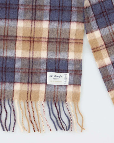 Vintage Edinburgh Wool Check Scarf