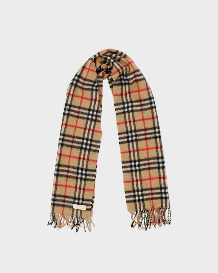 Vintage 1980s Burberrys Nova Check Cashmere Scarf