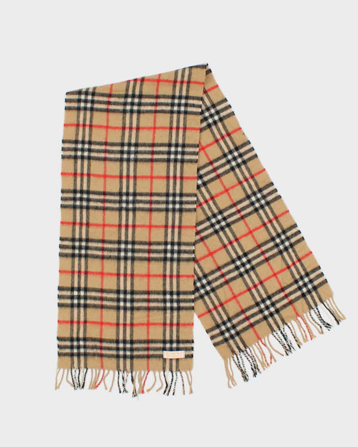 Vintage 1980s Burberrys Nova Check Cashmere Scarf