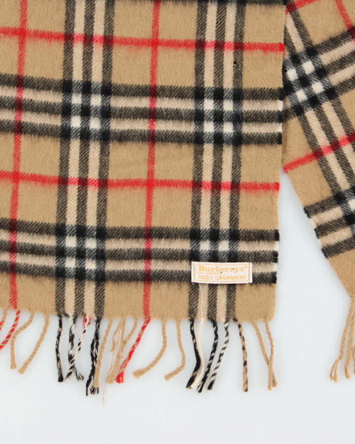 Vintage 1980s Burberrys Nova Check Cashmere Scarf