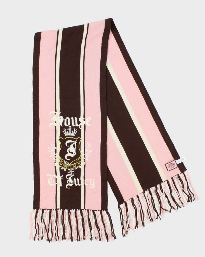 Juicy Couture Embroidered Logo Pure Wool Scarf