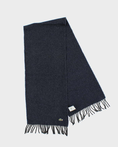 Vintage 00s Lacoste Navy Blue Pure Wool Scarf