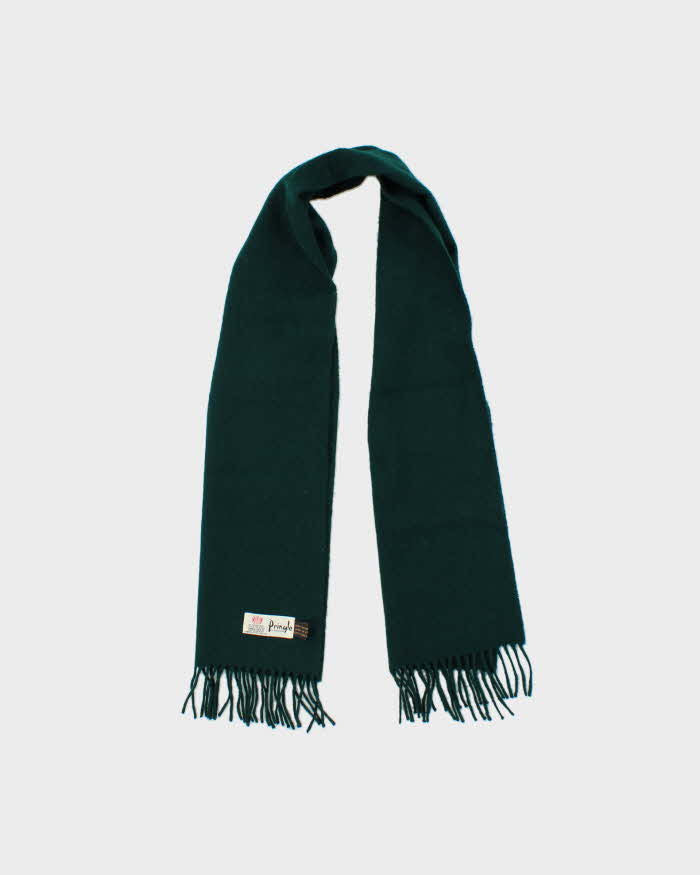 Vintage 1980s Green Pringle Cashmere Scarf