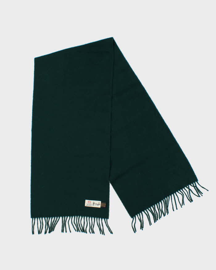 Vintage 1980s Green Pringle Cashmere Scarf
