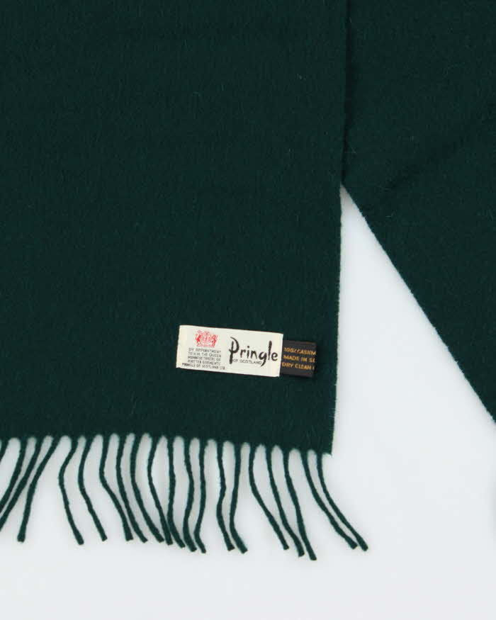 Vintage 1980s Green Pringle Cashmere Scarf