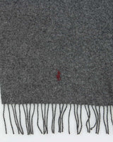 Vintage 00s Polo Ralph Lauren Lambswool Fringed Logo-Embroidered Scarf