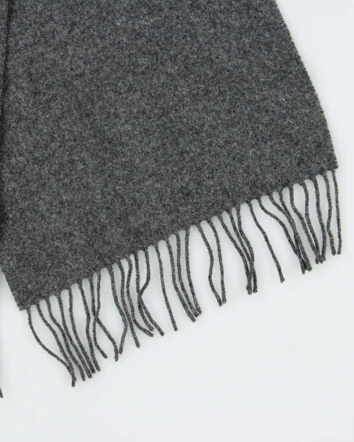 Vintage 00s Polo Ralph Lauren Lambswool Fringed Logo-Embroidered Scarf