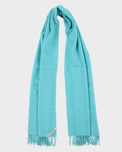 Vintage Acne Studios Aqua Blue Soft Wool Fringed Scarf