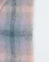 Vintage 1990s Multicoloured Mohair Blend Check Fringed Scarf