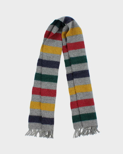 Vintage 00s Hudson's Bay Johnstons Of Eligin Classic Wool Fringed Scarf