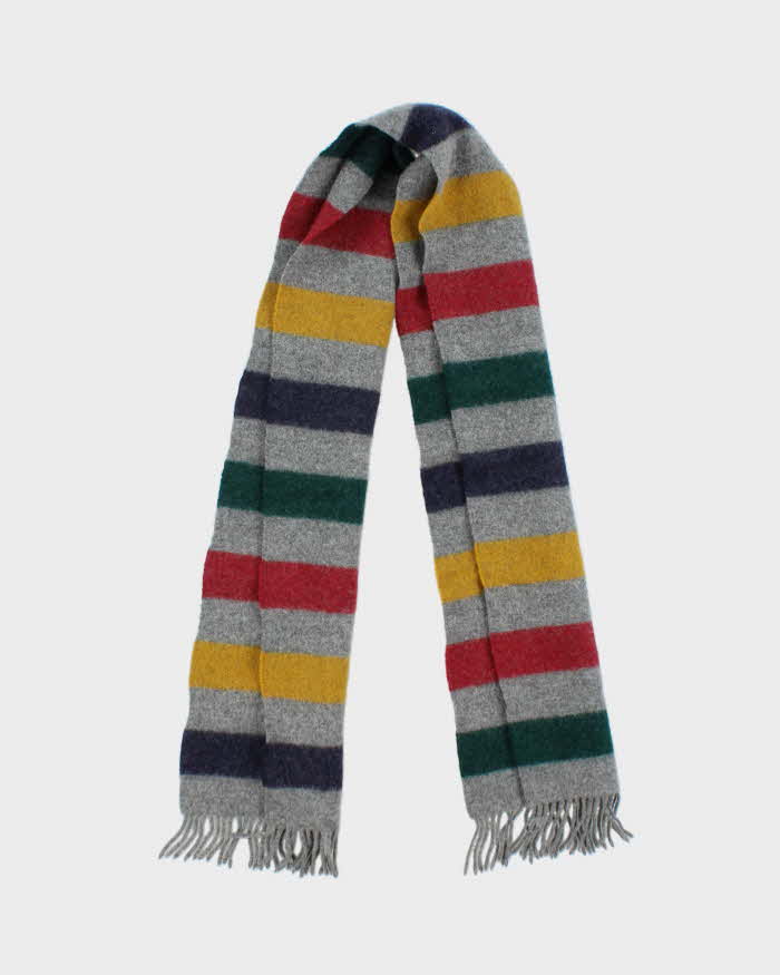 Vintage 00s Hudson's Bay Johnstons Of Eligin Classic Wool Fringed Scarf