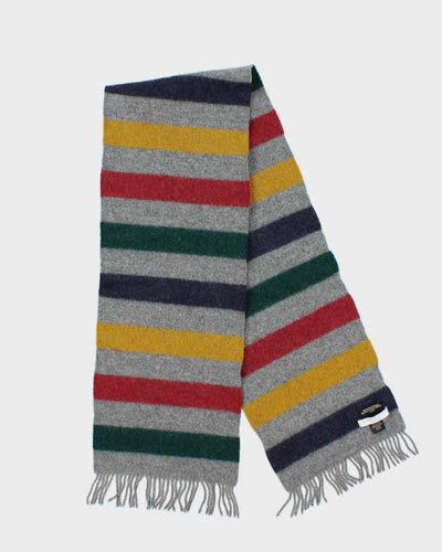 Vintage 00s Hudson's Bay Johnstons Of Eligin Classic Wool Fringed Scarf