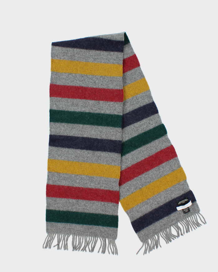 Vintage 00s Hudson's Bay Johnstons Of Eligin Classic Wool Fringed Scarf