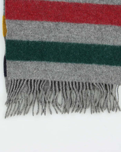 Vintage 00s Hudson's Bay Johnstons Of Eligin Classic Wool Fringed Scarf